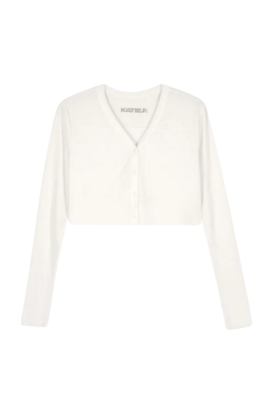 Katie J - BG - Livi Ribbed Cardigan - White