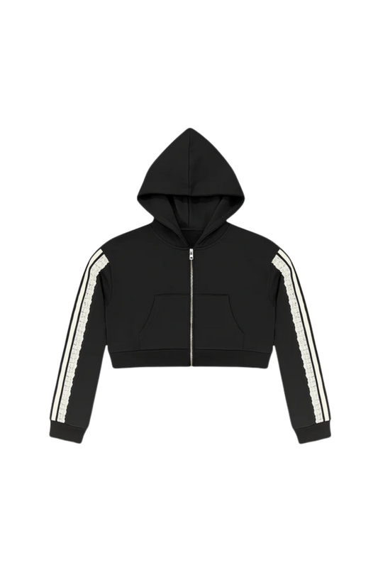 Katie J - BG - Tommy OS Crop Zip Track - Black