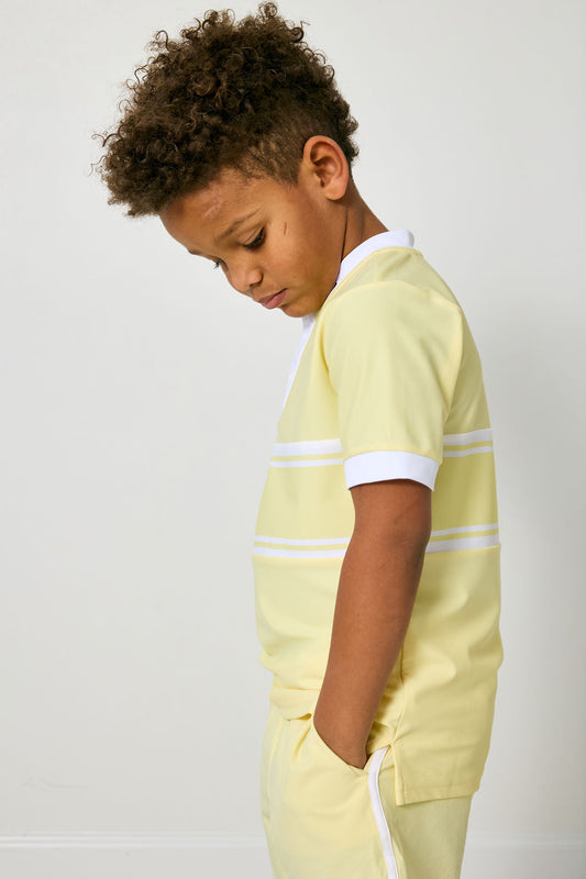 COURTSIDE KIDS  - TB - LEMON STRIPE BLADE SHIRT - LEMON