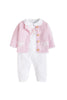 Little English - Pink Bow Crochet Playsuit
