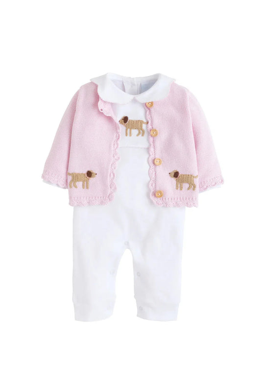 Little English - Pink Lab Crochet Playsuit
