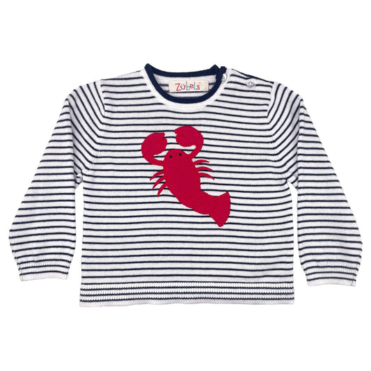PETIT AMI & ZUBELS - TB - LOBSTER LIGHTWEIGHT KNIT SWEATER - NAVY