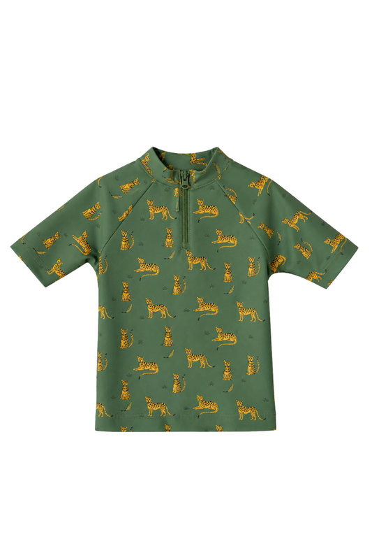 ELLA AND RAPHA - TB - LEOPARD UNISEX UV TOP - GREEN