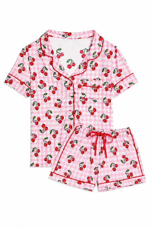 KATIE J NYC - BG - LYNN LOUNGE SET - CHERRY GINGHAM