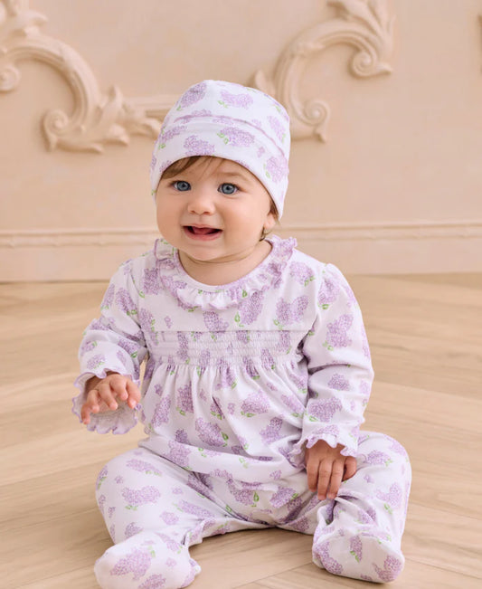 KISSY KISSY - BBY - LILAC LOVE SMOCKED FOOTIE - LILAC