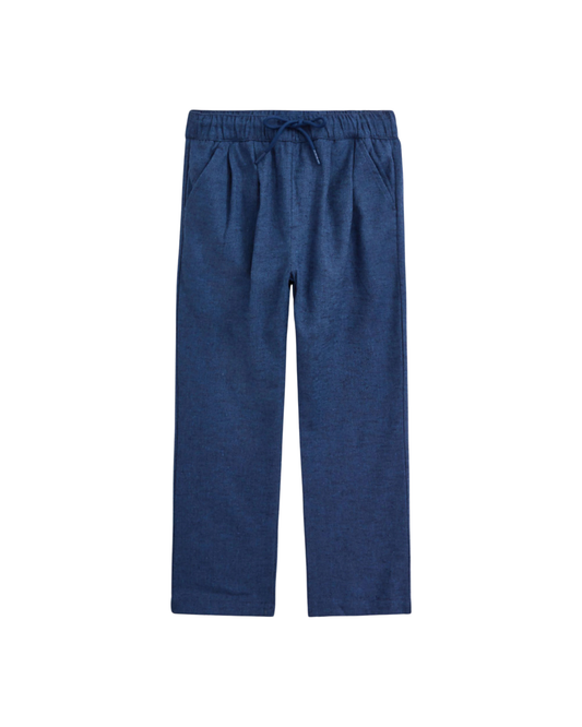 APPAMAN - BB - RESORT PANT - NAVY HERRINGBONE