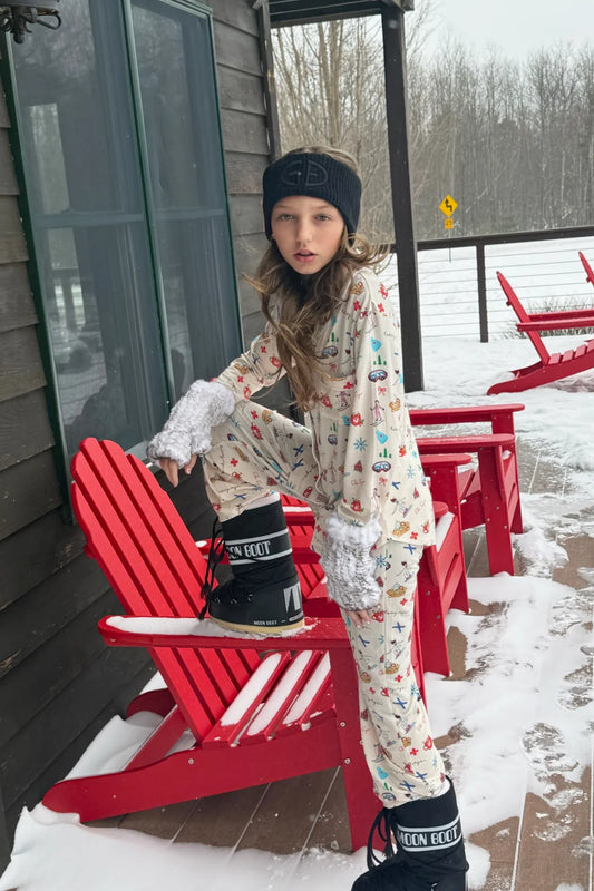 KATIE J NYC - JUNIOR MAIA PRINTED LOUNGE SET - SKI SZN PRINT