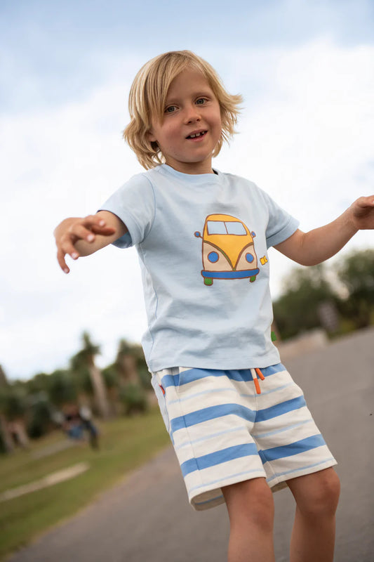 MON COEUR - TB - RECYCLED COTTON BLUE STRIPE SHORT - BLUE STRIPE