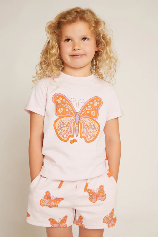 MON COEUR - TG - RECYCLED COTTON BUTTERFLY T-SHIRT - LILAC SNOW