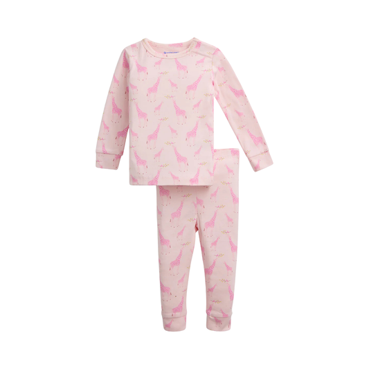 MAGNETIC ME - BBY - ORGANIC COTTON PJ SET - JOLIE GIRAFFE PINK