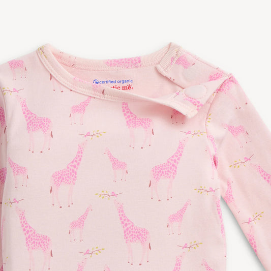 MAGNETIC ME - BBY - ORGANIC COTTON PJ SET - JOLIE GIRAFFE PINK