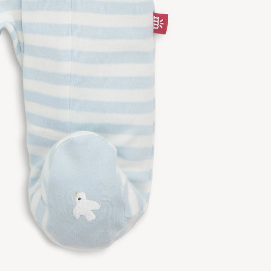 MAGNETIC ME - BBY - ORGANIC COTTON FOOTIE - BLUE STRIPE