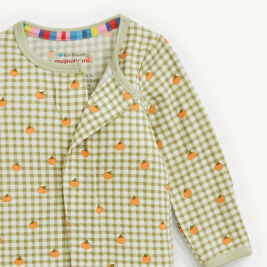 MAGNETIC ME - BBY - PUMPKIN PLAID MODAL FOOTIE