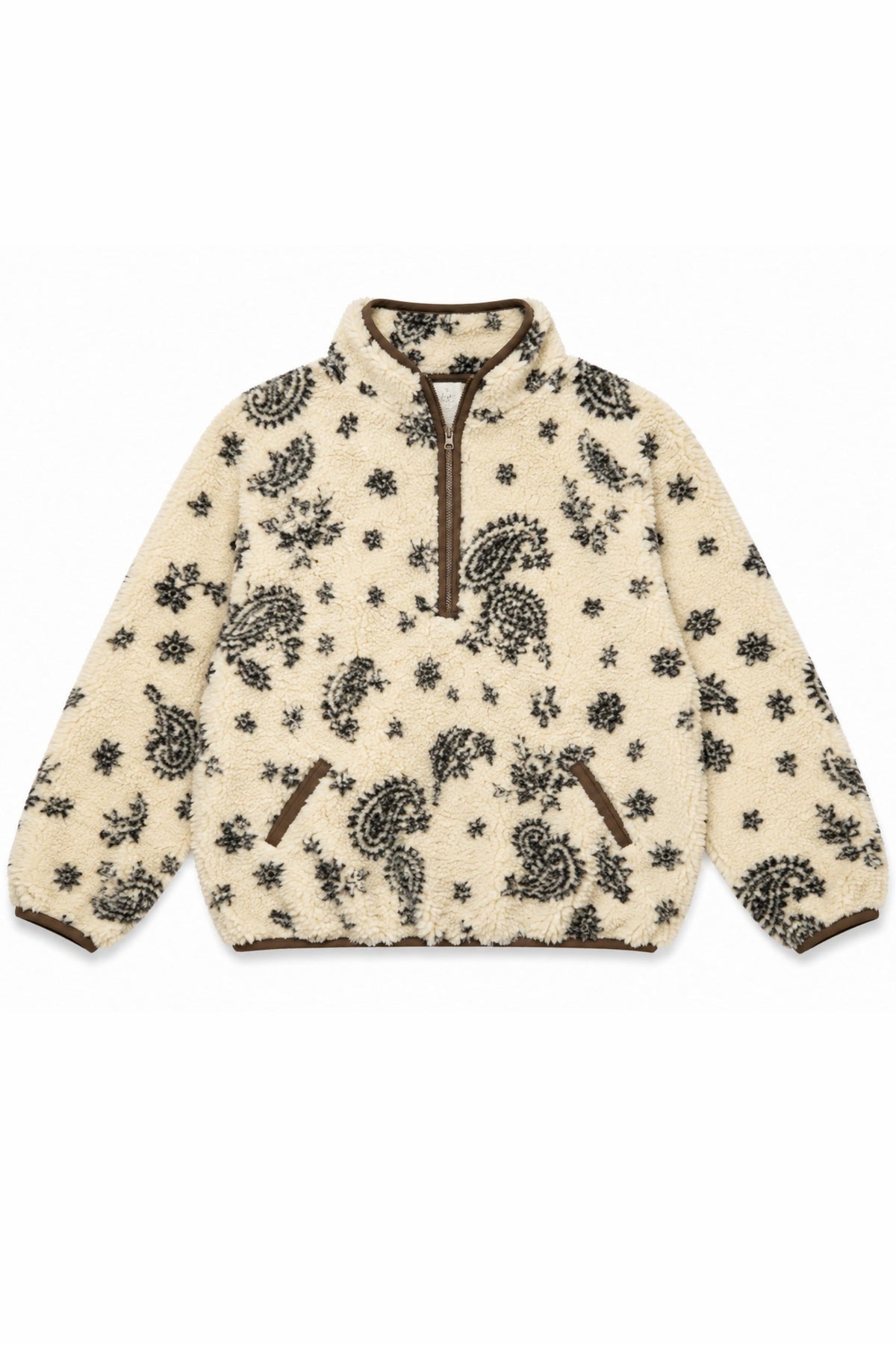 KATIE J NYC MILLY QUARTER ZIP BOHO PAISLEY