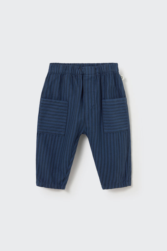 COZMO - BBY - STRIPED SOFT TWILL PANTS - NAVY