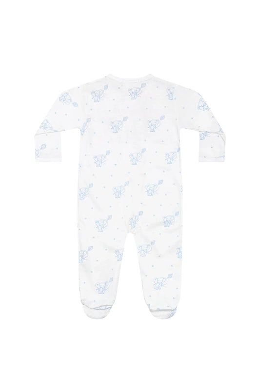 NELLAPIMA - BBY - ELEPHANT ZIPPER FOOTIE - BLUE