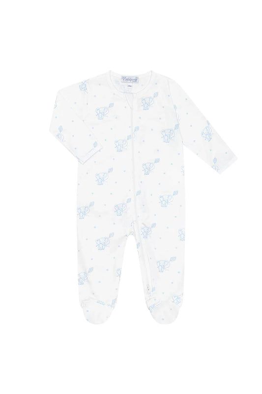 NELLAPIMA - BBY - ELEPHANT ZIPPER FOOTIE - BLUE