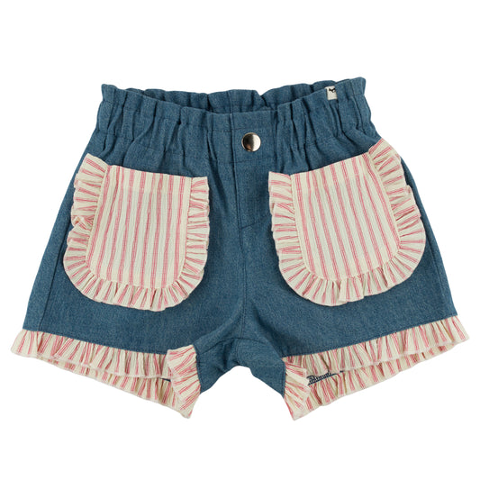 OH BABY! - BBY - DENIM LIBBY RUFFLE SHORT - DENIM