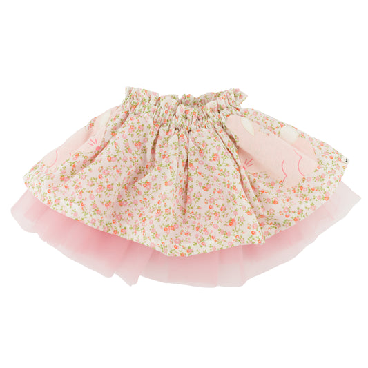 OH BABY! - BBY - POPPY SPRIG BUNNIES APPLIQUE FLORA SKIRT - BLUSH