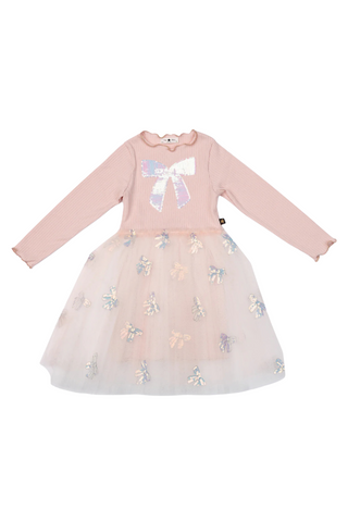 Petite Hailey - Pink Opal Bow Tutu Dress
