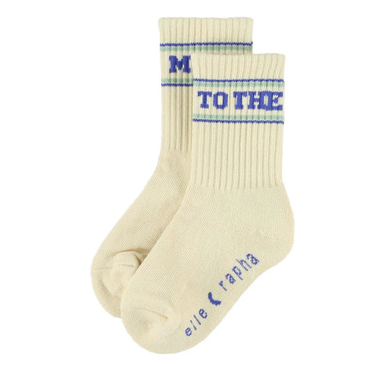 ELLA AND RAPHA - ACC - TO THE MOON KIDS SOCKS - CREAM/YELLOW