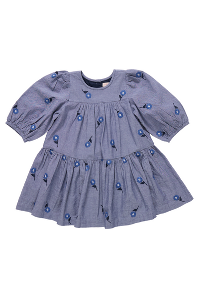 Pink Chicken - Blue Blossom Embroidery Fiona Dress