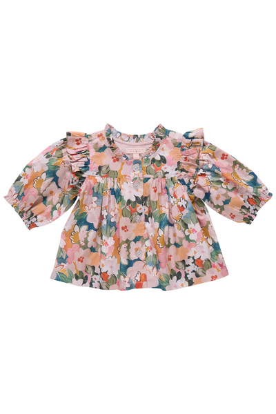 Pink Chicken - Watercolor Floral Kalani Button Up Top