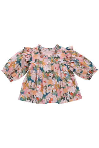 Pink Chicken - Watercolor Floral Kalani Button Up Top