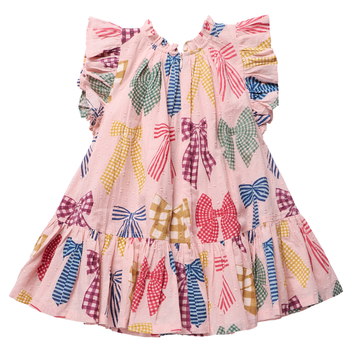 PINK CHICKEN - TG - GIRLS HARPER DRESS - PATTERNED BOWS
