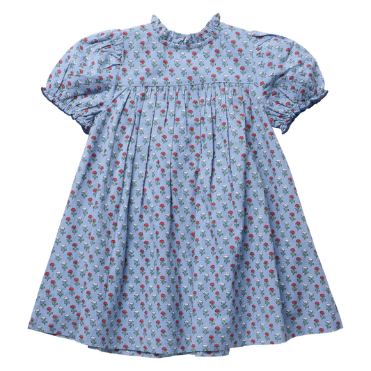 PINK CHICKEN - TG - GIRLS LUCIA DRESS - LIGHT BLUE CARNATION