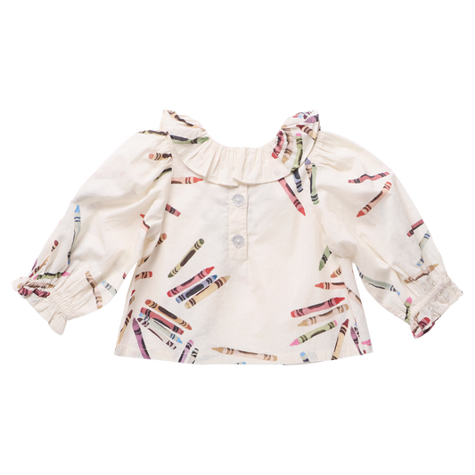PINK CHICKEN - TG - GIRLS AMARA TOP - TOSSED CRAYONS