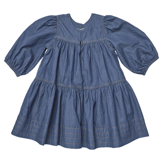 PINK CHICKEN - BG - GIRLS SAWYER DRESS - CHAMBRAY