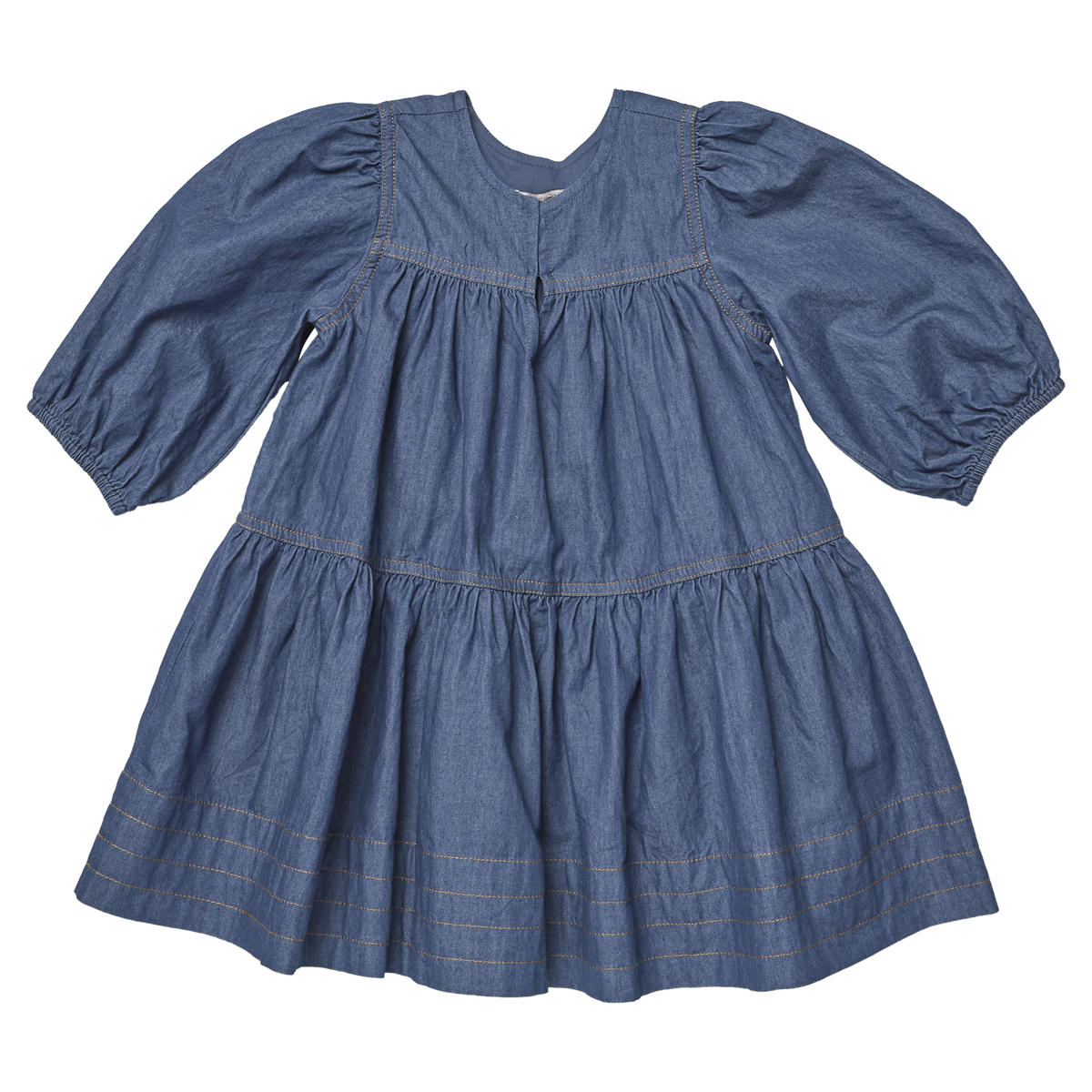 PINK CHICKEN - TG - GIRLS SAWYER DRESS - CHAMBRAY