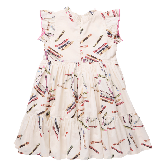 PINK CHICKEN - TG - GIRLS JENNIFER DRESS - TOSSED CRAYONS