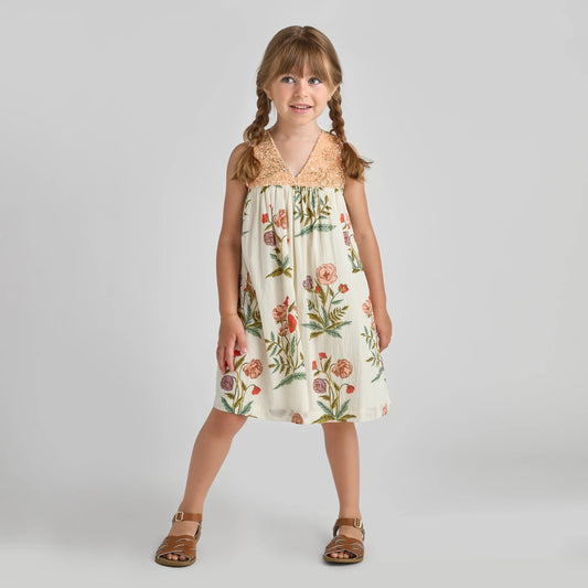 PINK CHICKEN - BG - GIRLS COURTNEY DRESS - ROSEWICK POPPY
