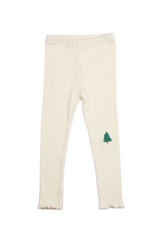 Petite Hailey - Tree Patched Ribbed Leggings