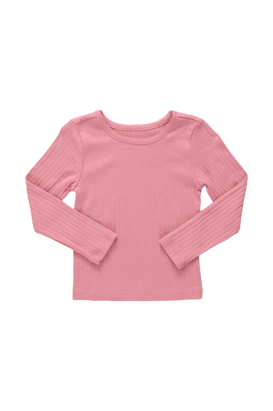 Pink Chicken - TG - Seesaw Long Sleeve Rib T-shirt- Dark Pink