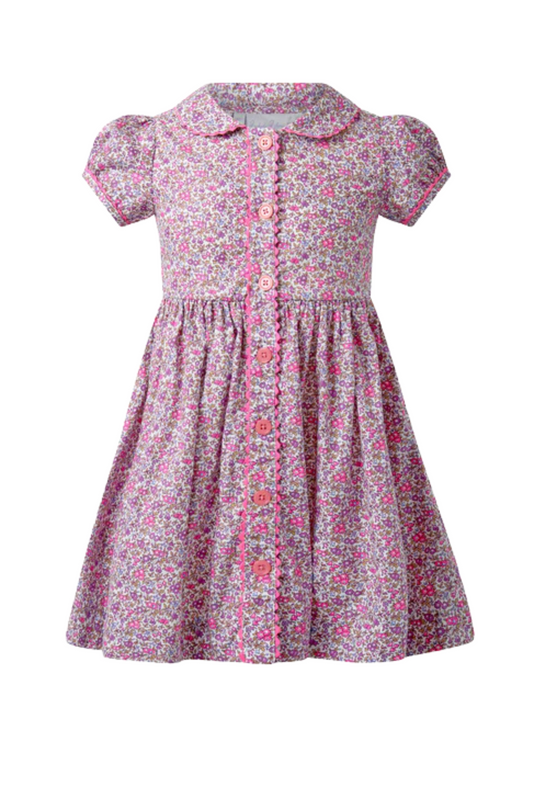 Rachel Riley - TG - Purple Floral Button Front Dress
