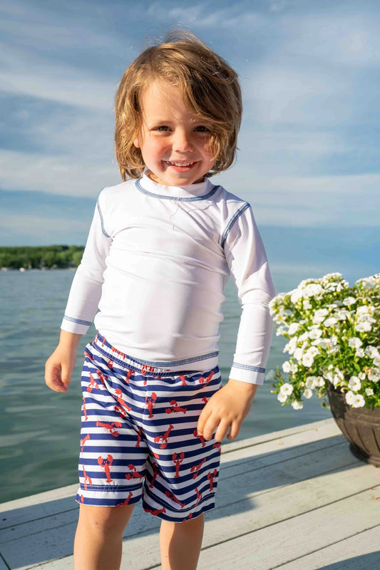 FLORENCE EISEMAN - BBY - LOBSTER PRINT SWIM TRUNK  - NAVY