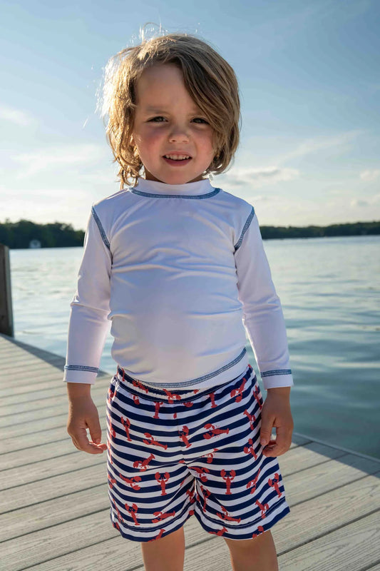 FLORENCE EISEMAN - TB - LOBSTER PRINT SWIM TRUNK  - NAVY