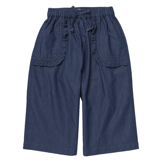 PINK CHICKEN - TG - GIRLS BAILEY RUFFLE PANT - CHAMBRAY