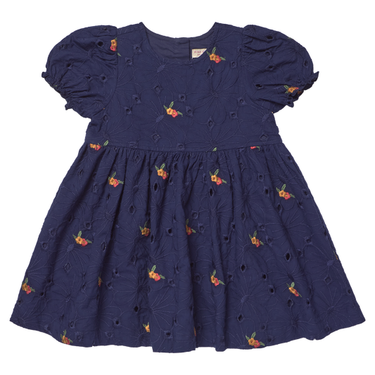 PINK CHICKEN - TG - GIRLS ELIZA DRESS - EYELET EMBROIDERY