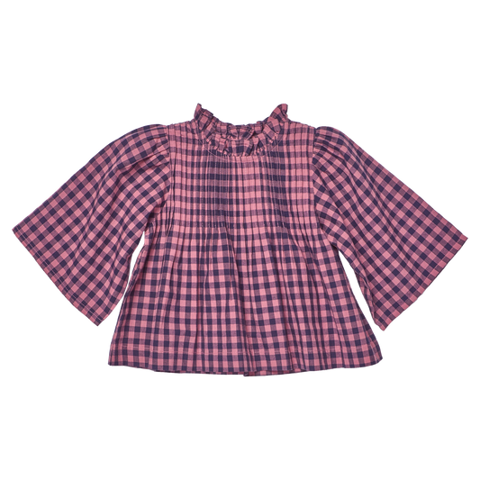 PINK CHICKEN - TG - GIRLS JAIPUR TOP - PINK BLUE CHECK