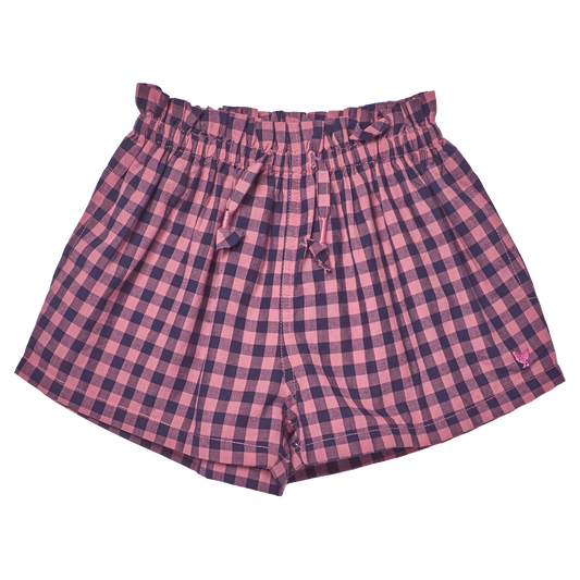 PINK CHICKEN - TG - GIRLS THEODORE SHORT - PINK BLUE CHECK
