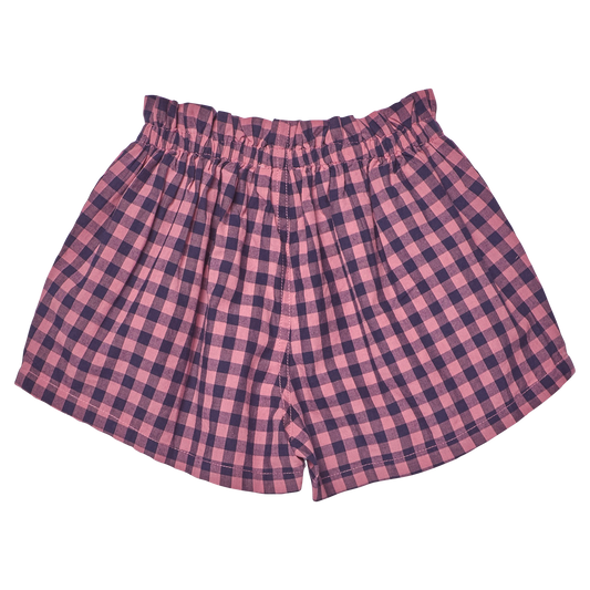 PINK CHICKEN - TG - GIRLS THEODORE SHORT - PINK BLUE CHECK