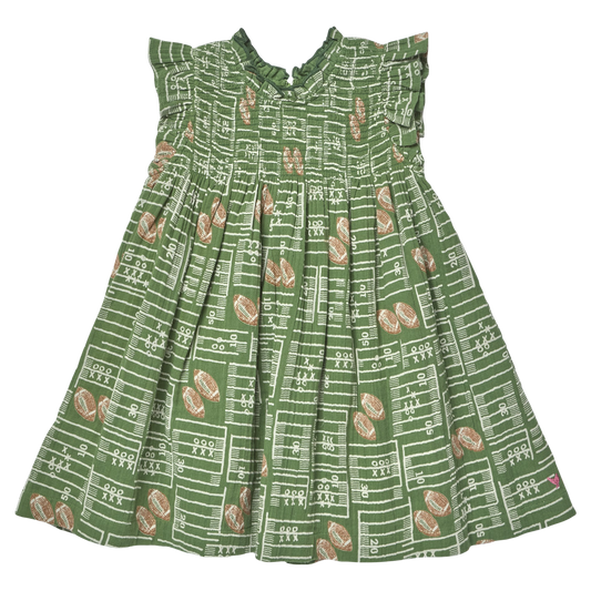 PINK CHICKEN - TG - GIRLS STEVIE DRESS - FOOTBALL FIELD