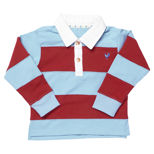 PINK CHICKEN - BB - BOYS ALBERT RUGBY SHIRT - BLUE MAROON