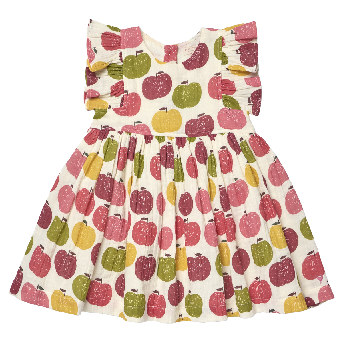 PINK CHICKEN - GIRLS PUFF SLEEVE STEVIE - PINK DELICIOUS APPLES
