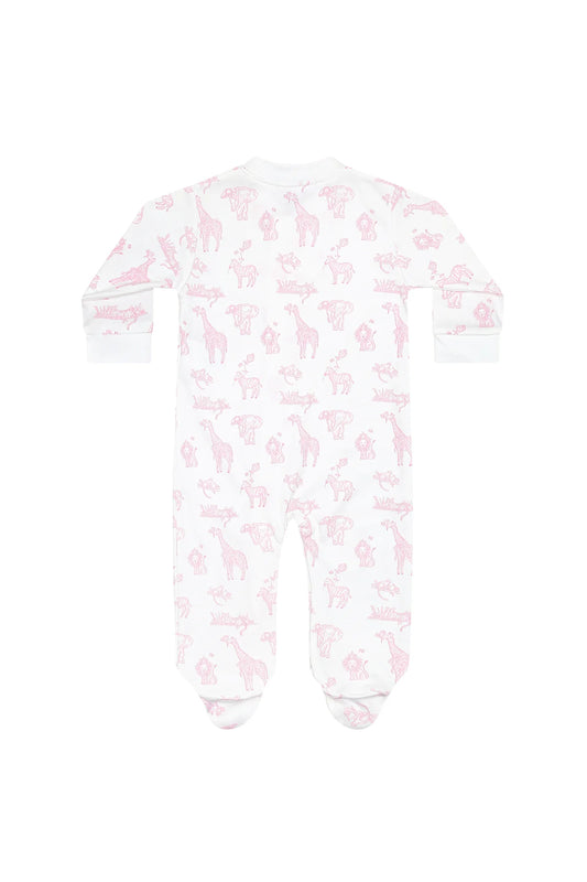 NELLAPIMA - BBY - PINK SAFARI ZIPPER FOOTIE - PINK