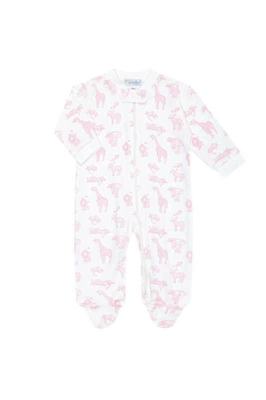 NELLAPIMA - BBY - PINK SAFARI ZIPPER FOOTIE - PINK